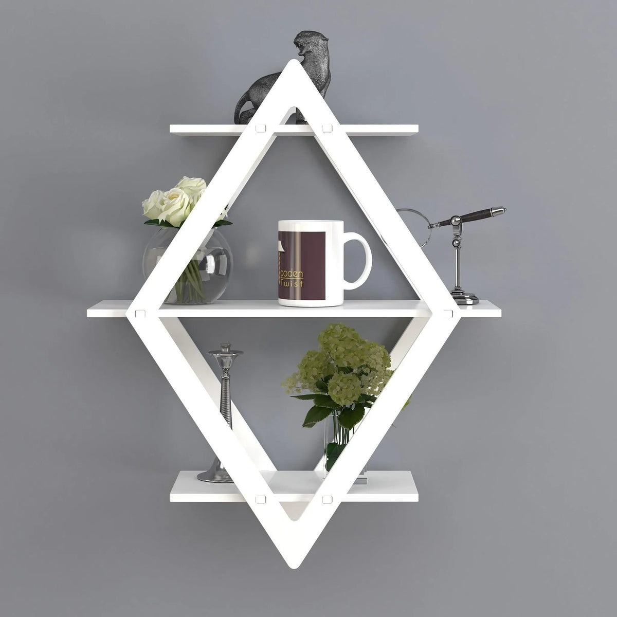 A Rhombus Floating Shelf for Modern Living Rooms