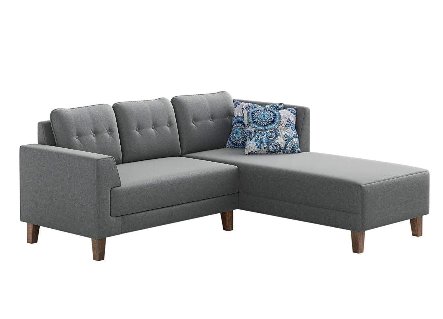 Azul 5 seater Left-Side L Shape Fabric Sofa Set - WoodenTwist