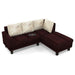 5 Seater L-Shape Sectional Sofa Set with Four Floral Cushion - Wooden Twist UAE