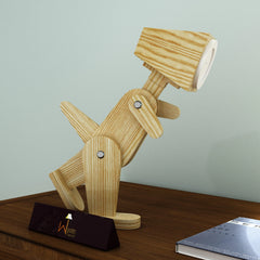 Wooden Dinosaur Shaped LED Lamp (Pinewood) - Wooden Twist UAE