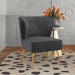 Modern Wide Tufted Velvet Wing Chair for Living Room (Metal Legs) - Wooden Twist UAE