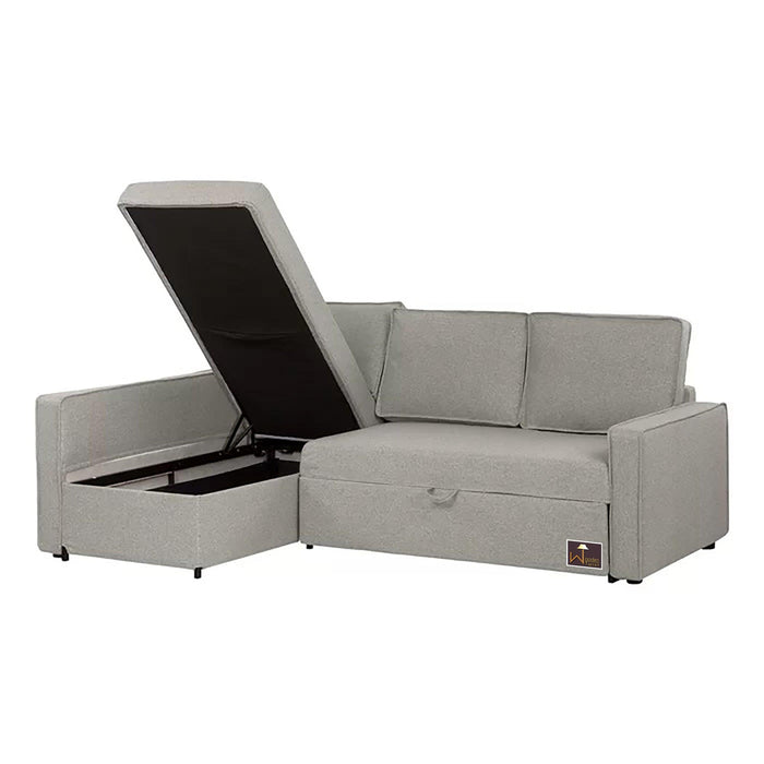 Wide Reversible 5 Seater L-Shape Sofa Bed with Comfort Cushion - Wooden Twist UAE