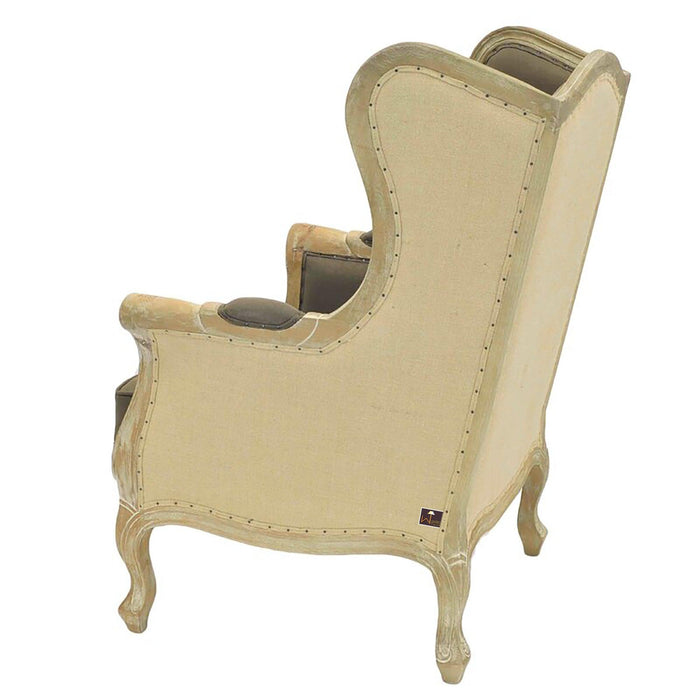 Wooden Wide Wingback Arm Chair (Cafe Mocha)