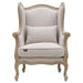 Wooden Wide Wingback Arm Chair (Light Sand) - Wooden Twist UAE