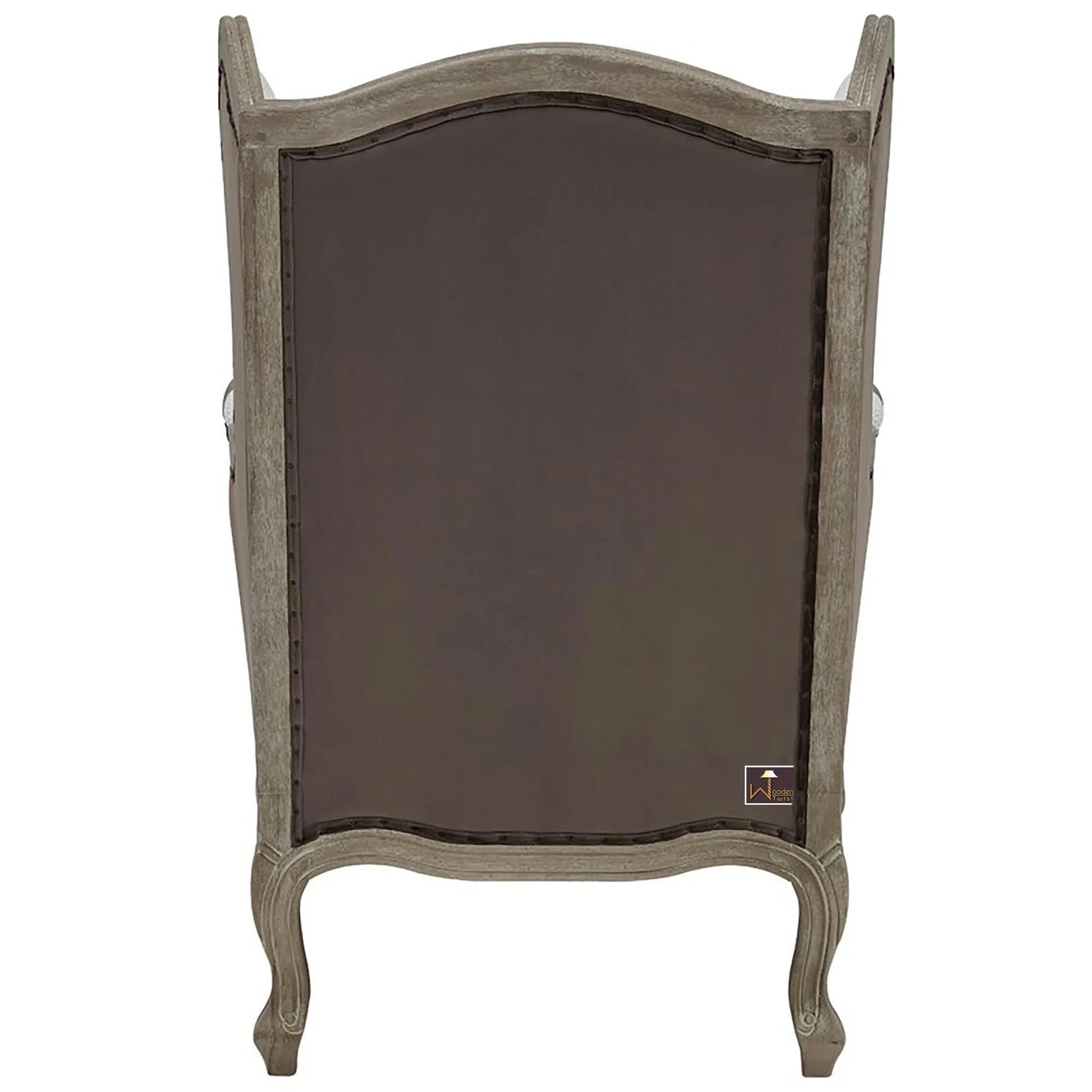 Wooden Wide Wingback Arm Chair (Cardiff Cream) - Wooden Twist UAE
