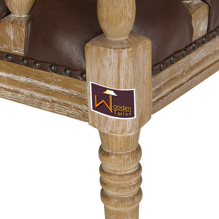 مقعد خشبي ذو ذراع متوهج من أجل راحة غرفة المعيشة من أجل مسند الظهر (مقعدين ، بني داكن)