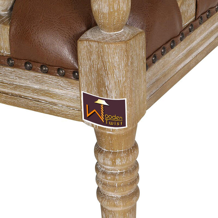 مقعد خشبي ذو ذراع متوهج من أجل راحة غرفة المعيشة من أجل مسند الظهر (مقعدين ، بني)