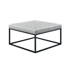 Wide Leatherette Tufted Square Coffee Table For Living Room - Wooden Twist UAE