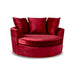 Wooden Twist Velvet Round Solid Wood Barrel Sofa Chair ( Maroon ) - Wooden Twist UAE