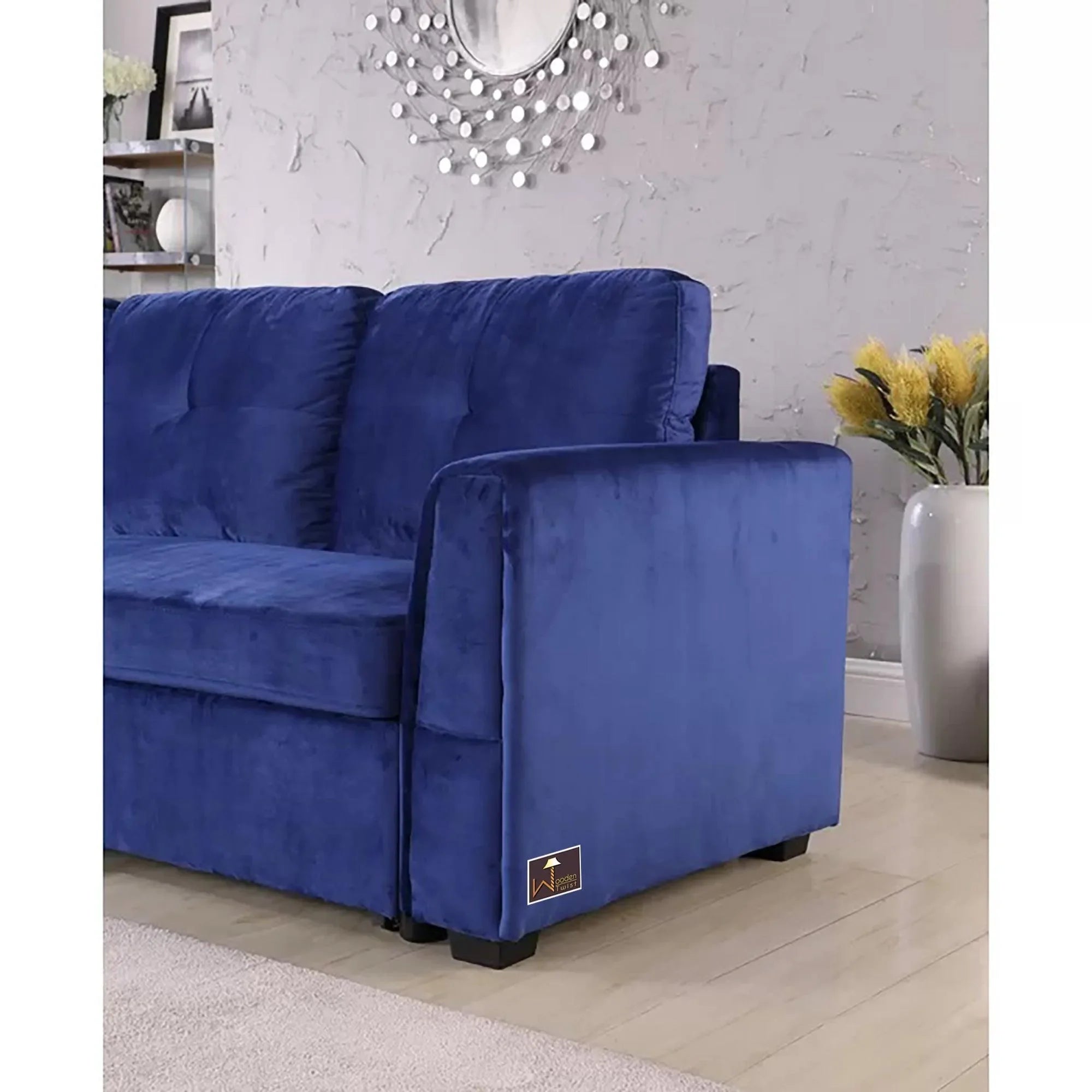 Madera 5 Seater L-Shape Sofa Cum Bed with Comfort Cushion - Wooden Twist UAE