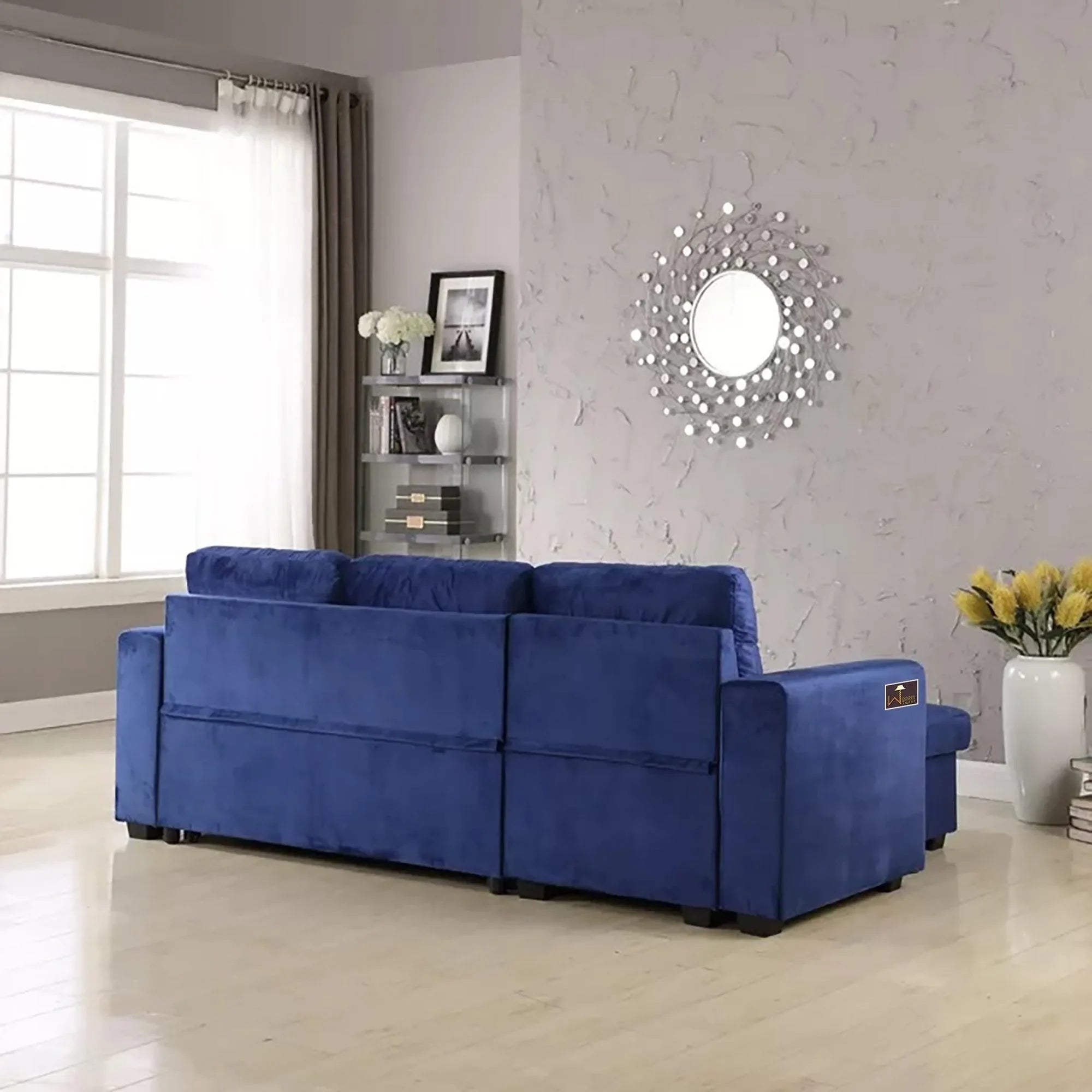 Madera 5 Seater L-Shape Sofa Cum Bed with Comfort Cushion - Wooden Twist UAE