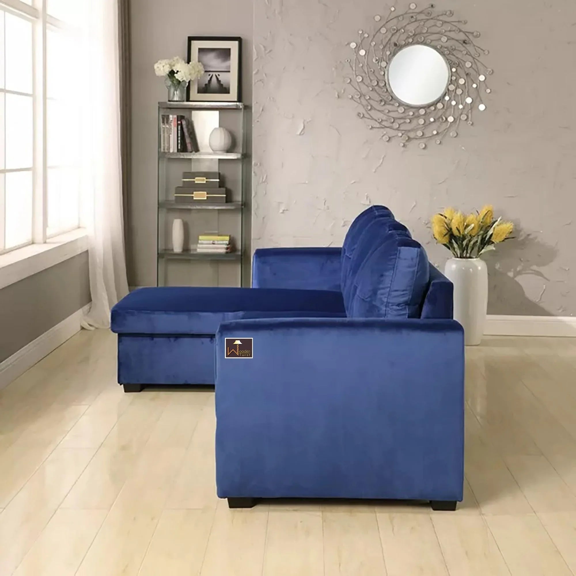 Madera 5 Seater L-Shape Sofa Cum Bed with Comfort Cushion - Wooden Twist UAE