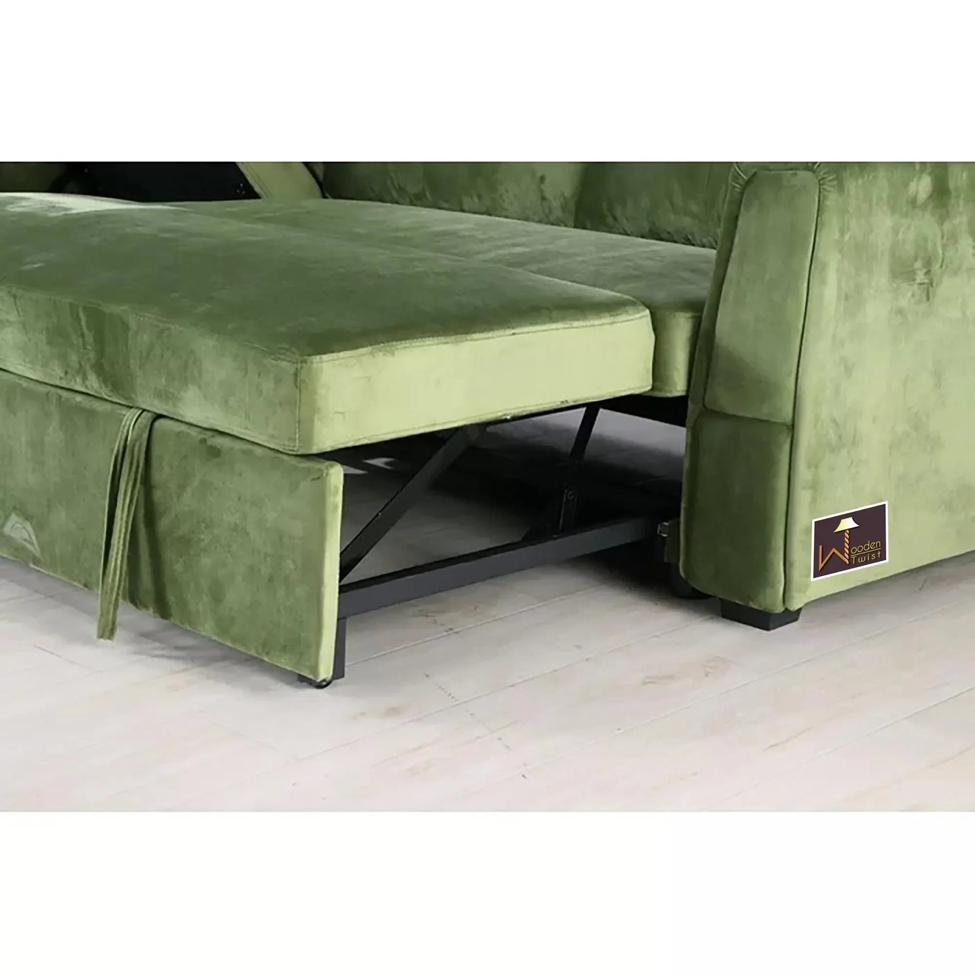 Madera 5 Seater L-Shape Sofa Cum Bed with Comfort Cushion - Wooden Twist UAE