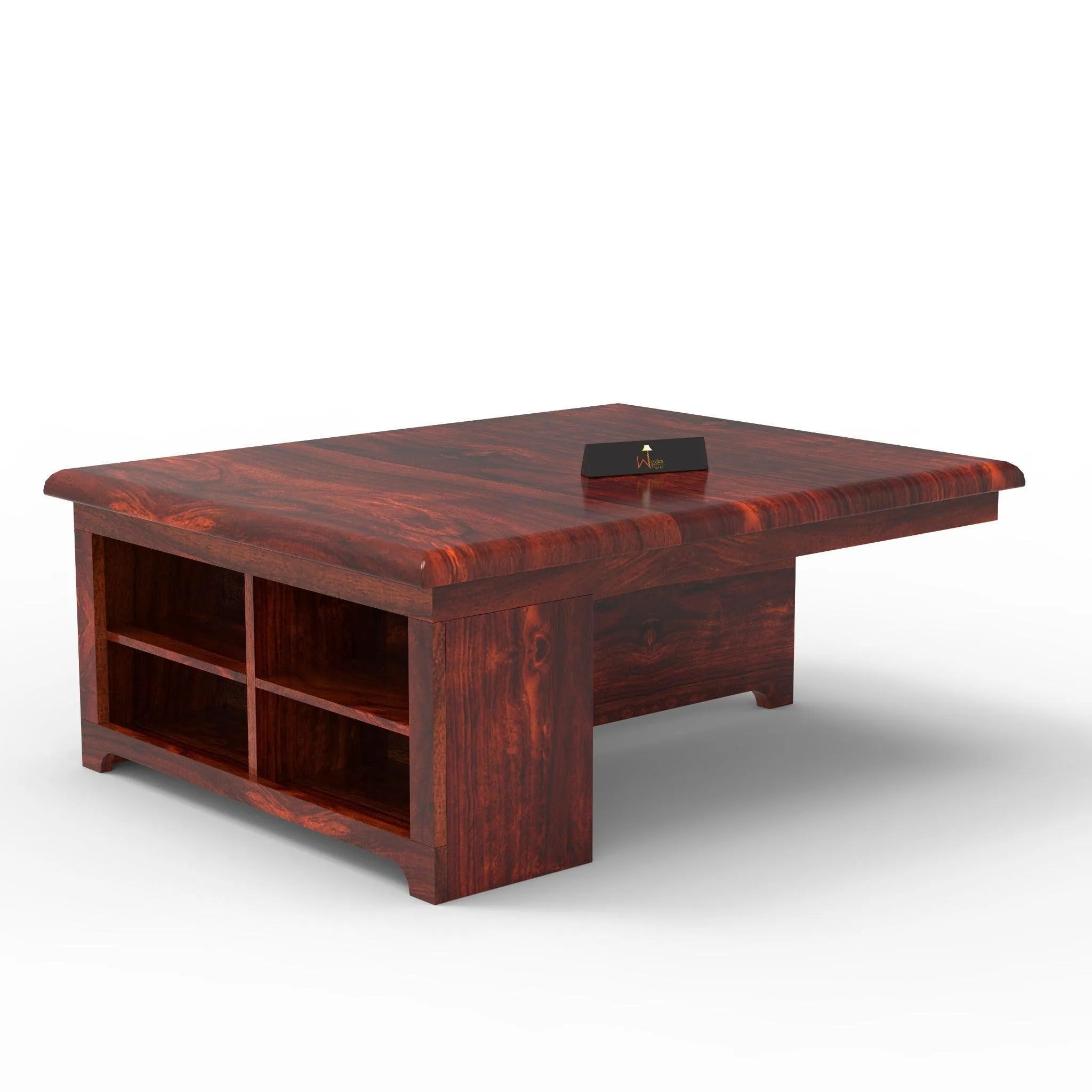 Esto Teak Wood Coffee Table Set With Side Storage - Wooden Twist UAE