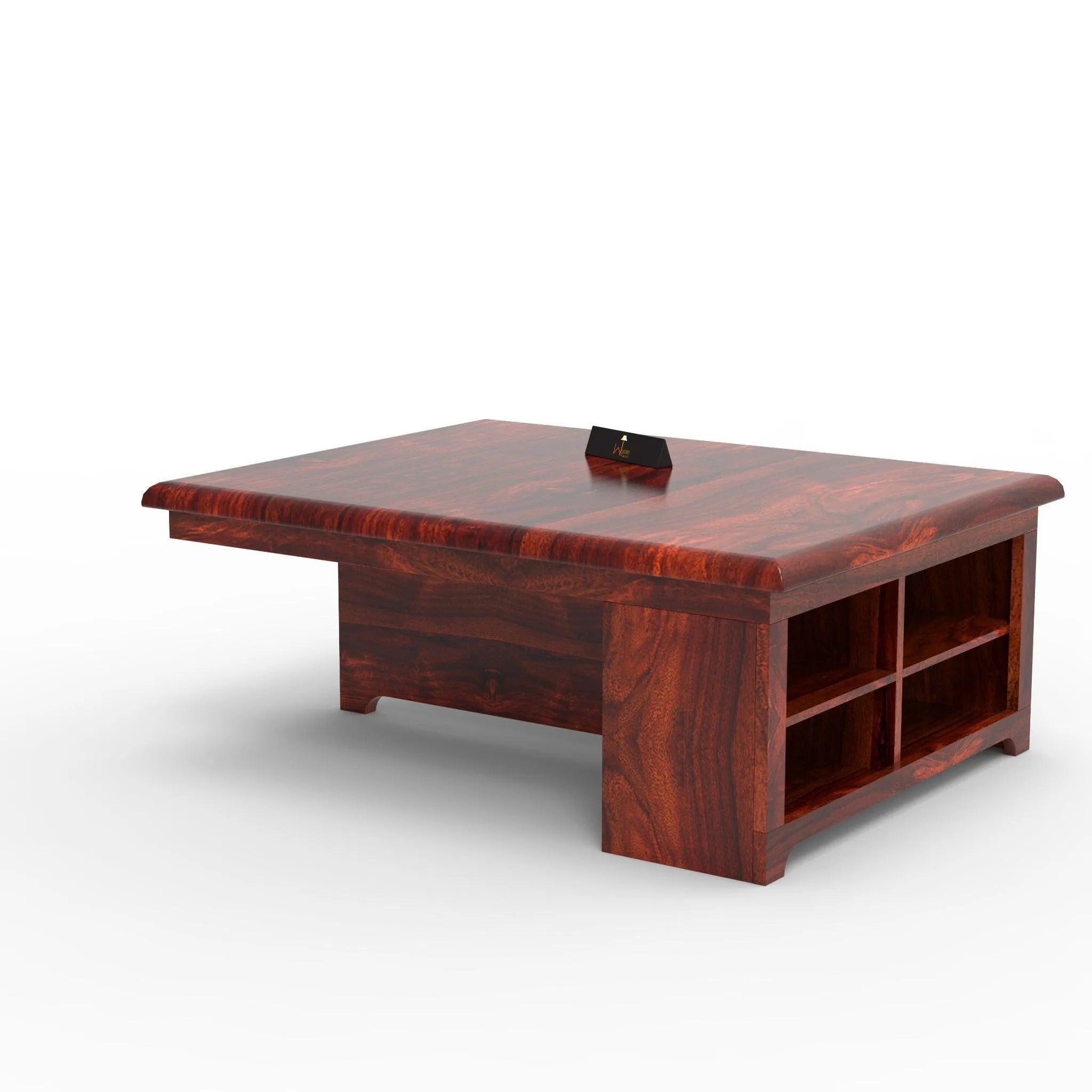 Esto Teak Wood Coffee Table Set With Side Storage - Wooden Twist UAE