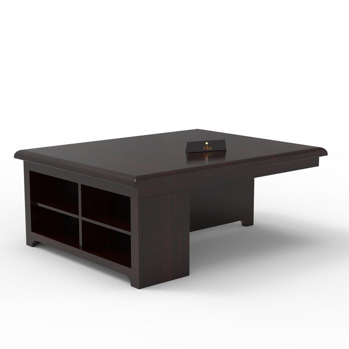 Esto Teak Wood Coffee Table Set With Side Storage