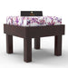 Reposa Floral Print Wooden Cushioned Stool (Sheesham Wood) - Wooden Twist UAE