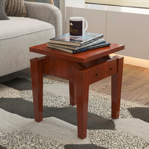Handmade Unique Design Wooden Sofa Table (Honey Finish) - Wooden Twist UAE