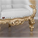 Luxurious High Back throne Gold Leaf & Buttons Chair - Wooden Twist UAE