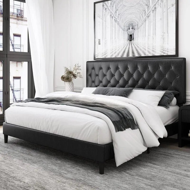 Modern Platform Queen Size Bed - Wooden Twist UAE