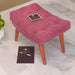 Stool for Living Room Soft Fabric Comfortable Cushion Ottoman Footrest - Wooden Twist UAE