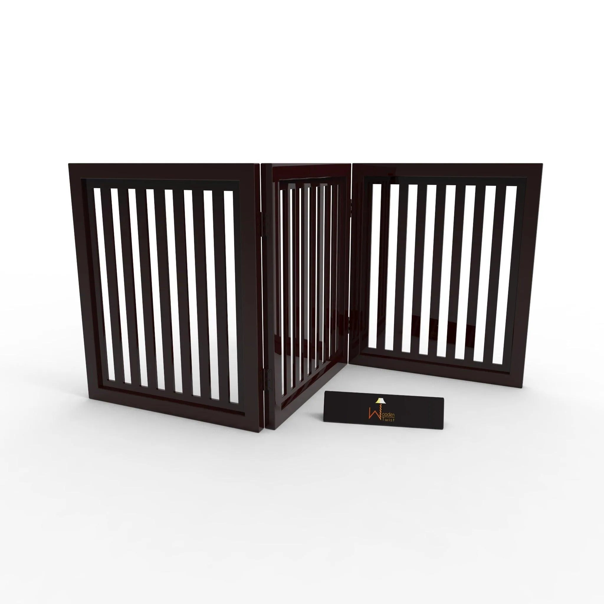 Beautiful Portable Safety Pet Fence Gate Partition For Kids - Wooden Twist UAE