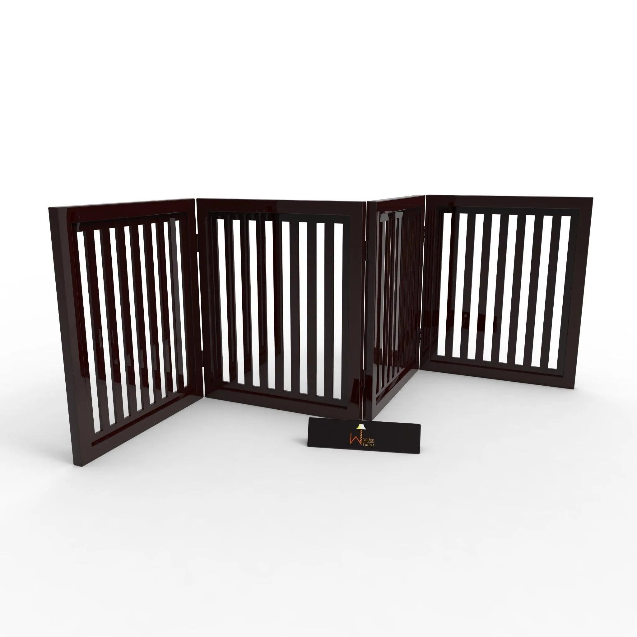 Beautiful Portable Safety Pet Fence Gate Partition For Kids - Wooden Twist UAE