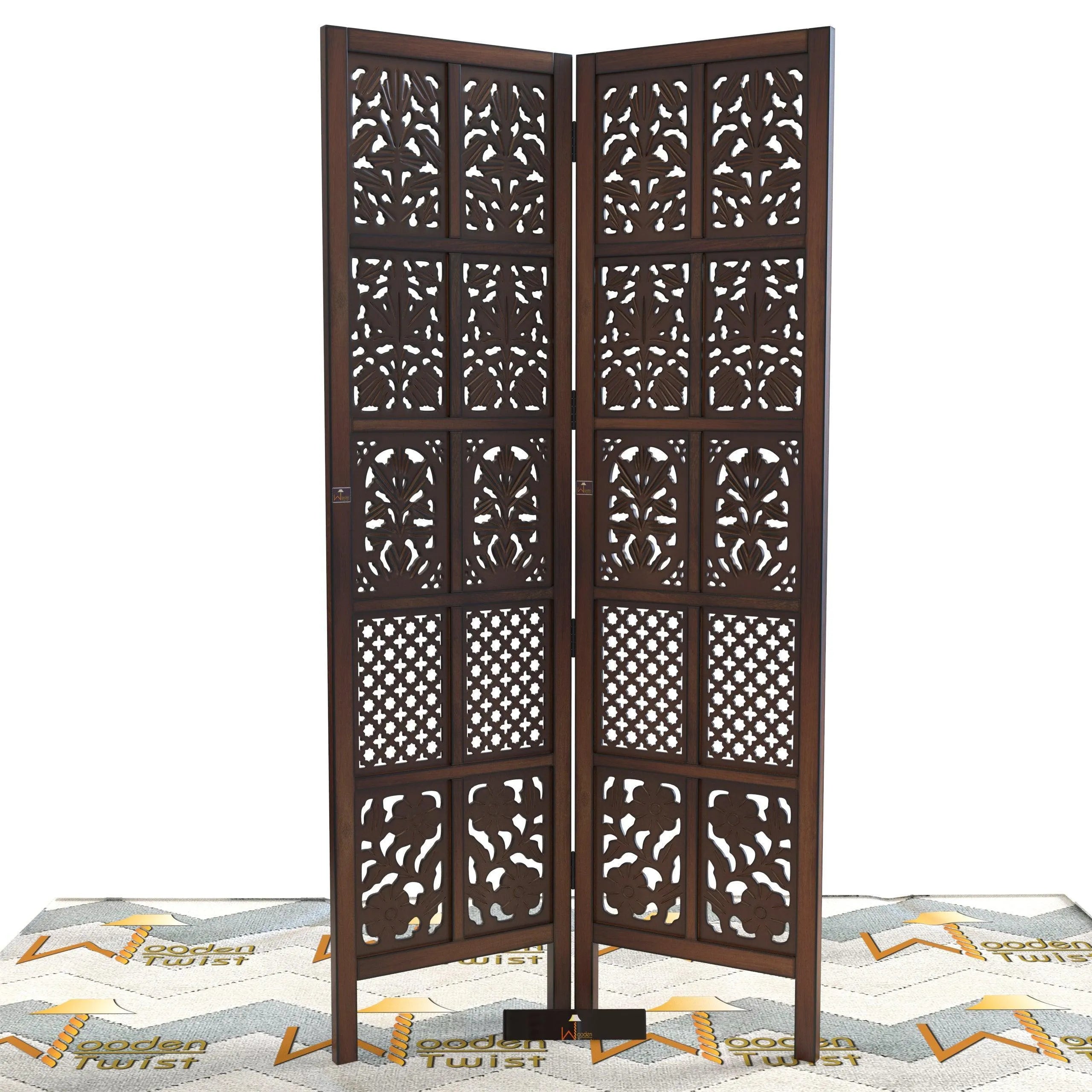 Solid Wood Room Divider (2 Panels) - Wooden Twist UAE