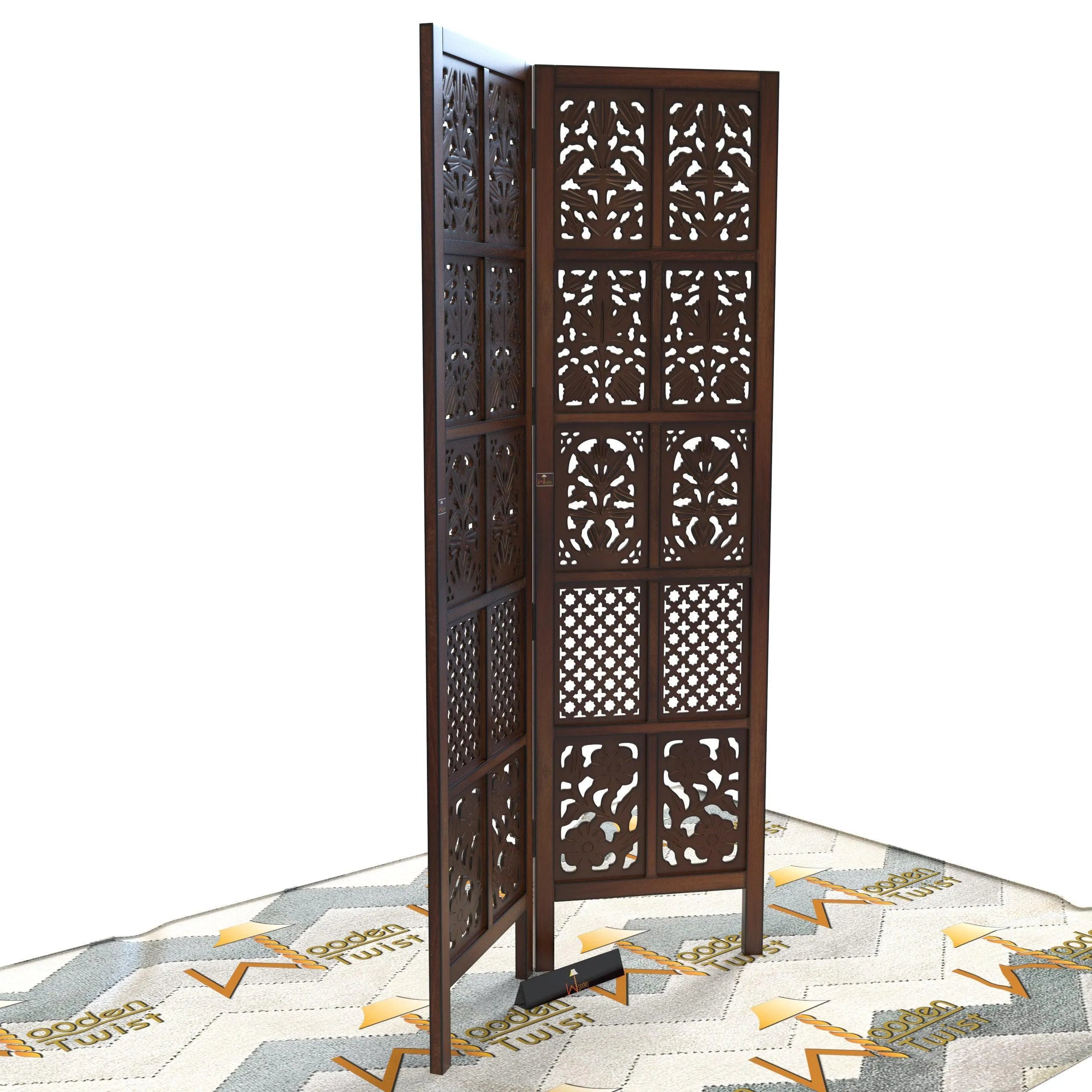 Solid Wood Room Divider (2 Panels) - Wooden Twist UAE