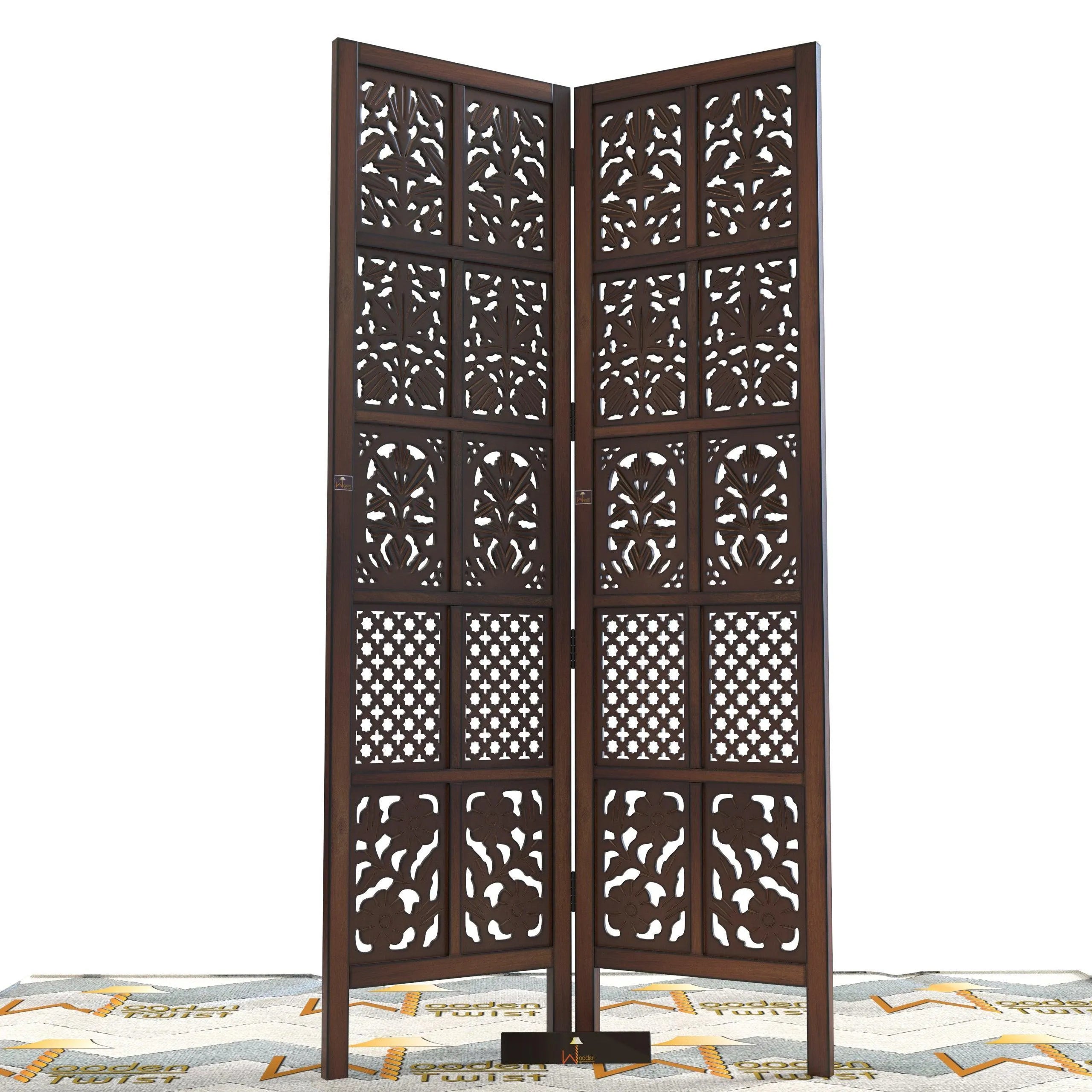 Solid Wood Room Divider (2 Panels) - Wooden Twist UAE