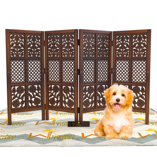 Pet Safety Gate Dogs Room Divider Separator Wooden Partition - Wooden Twist UAE