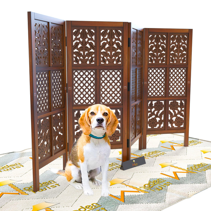 Pet Safety Gate Dogs Room Divider Separator Wooden Partition