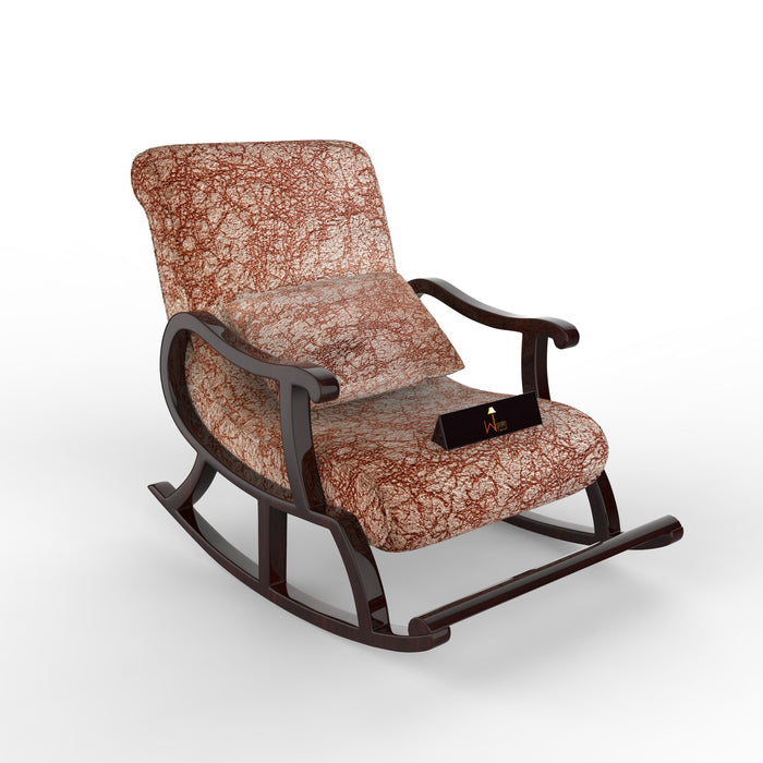 Suede Fabric Recliner Rocking Chair With Pillow