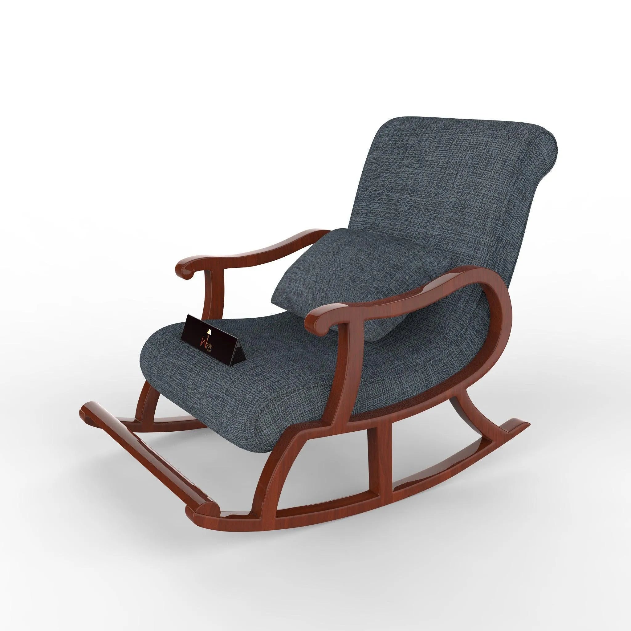 Inglesa Recliner Rocking Chair With Pillow - Wooden Twist UAE