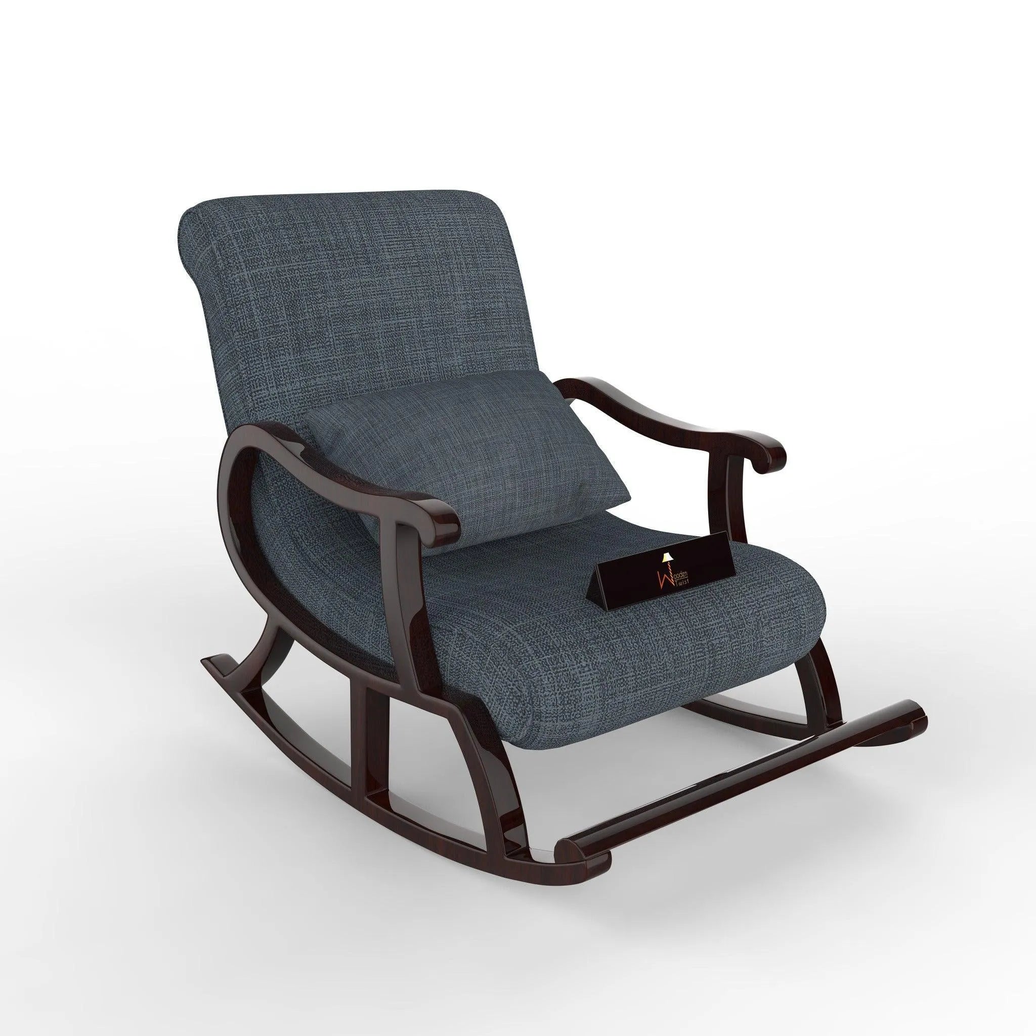 Inglesa Recliner Rocking Chair With Pillow - Wooden Twist UAE