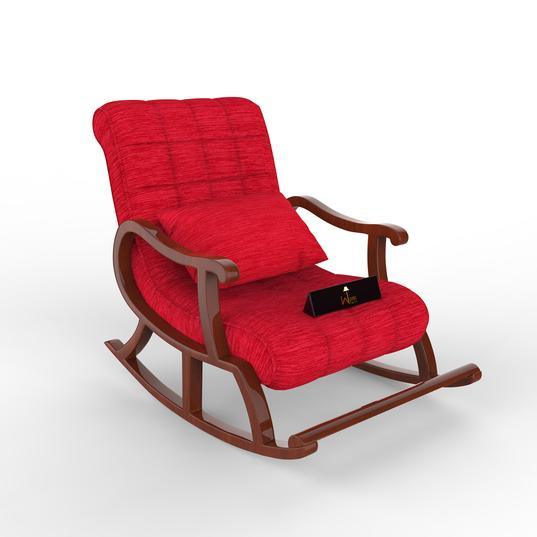Recliner Rocking Chair In Premium (Red) - Wooden Twist UAE