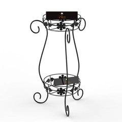 Metal Flower Pot Stand‎ (Black) - Wooden Twist UAE