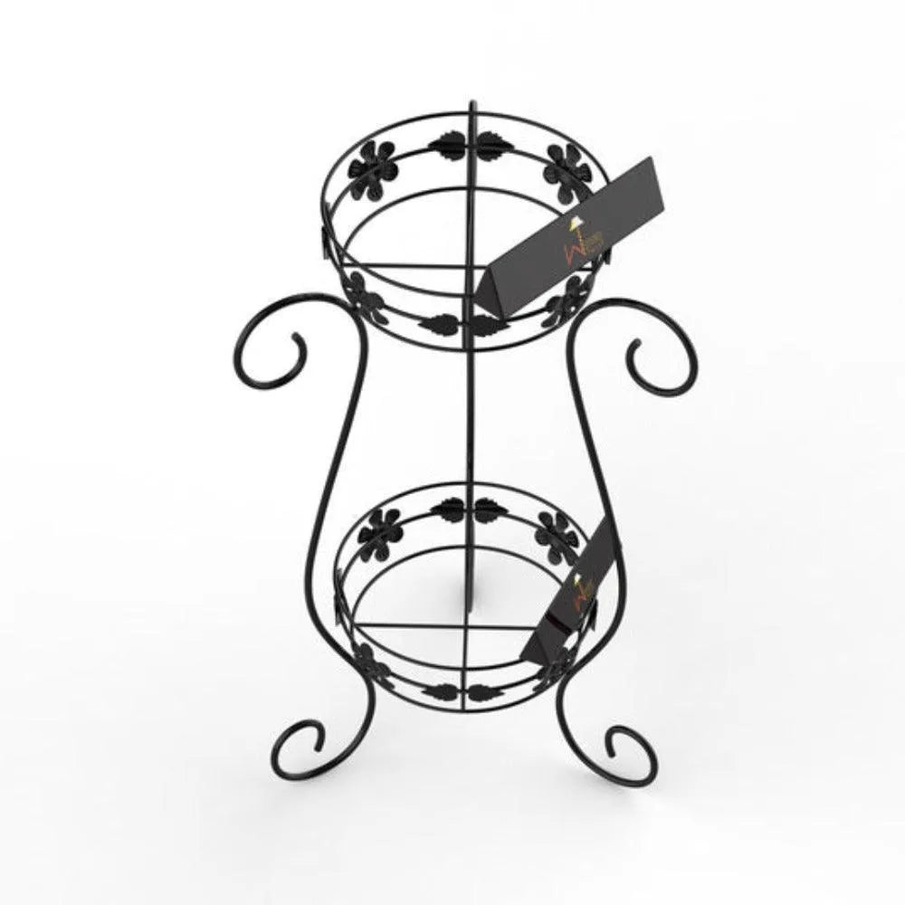 Metal Flower Pot Stand‎ (Black) - Wooden Twist UAE