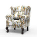 Majestic Beige Color Wing Chair for Living Room/Home/Offices - Wooden Twist UAE