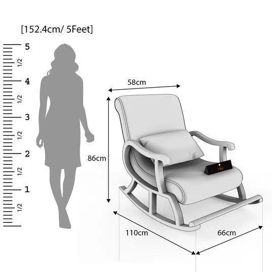 Recliner Rocking Chair In Premium (Grey) - Wooden Twist UAE