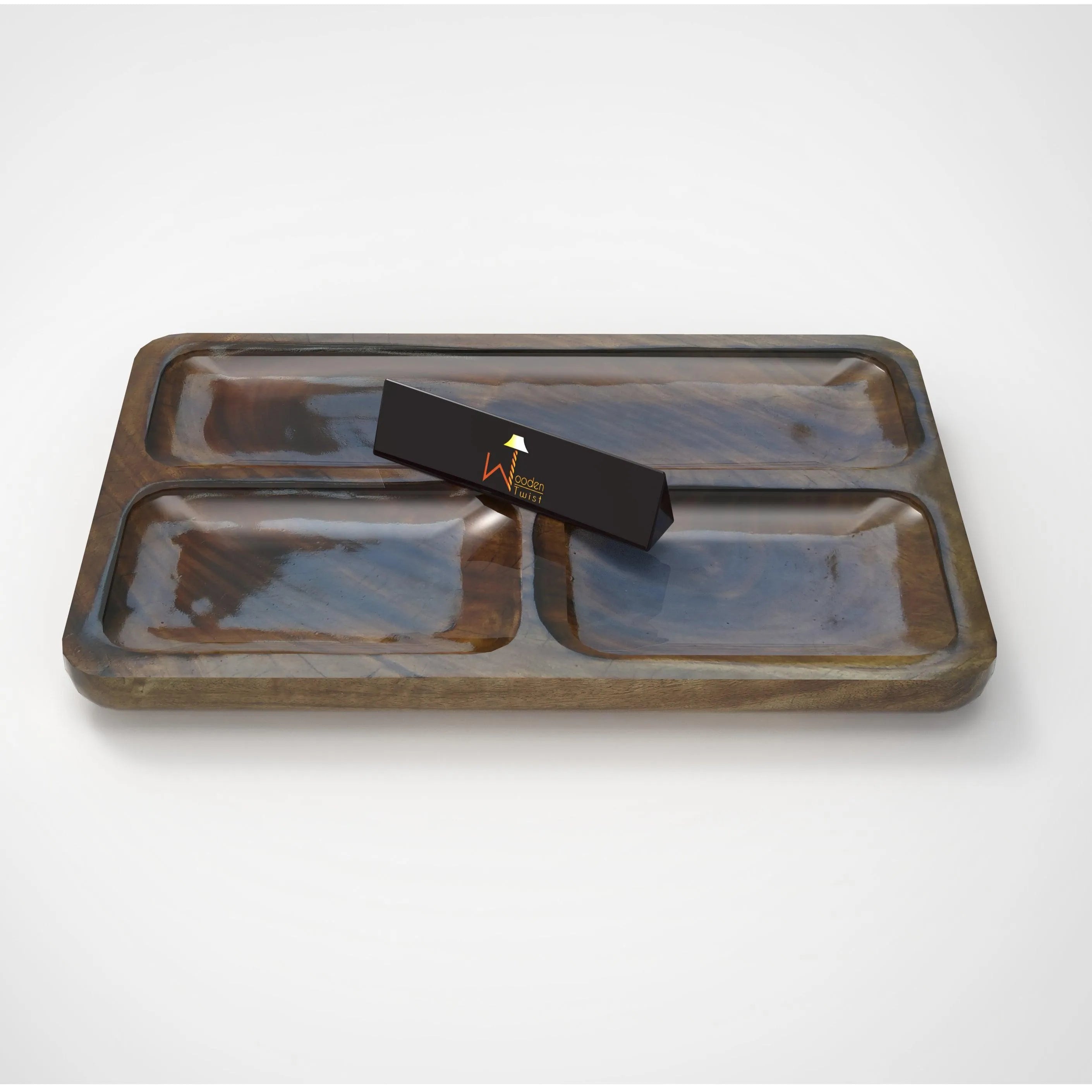 Finest Wooden Sectional Serving Tray - Wooden Twist UAE