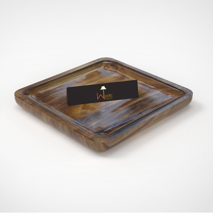 Superb Square Shaped Wooden Serving Tray