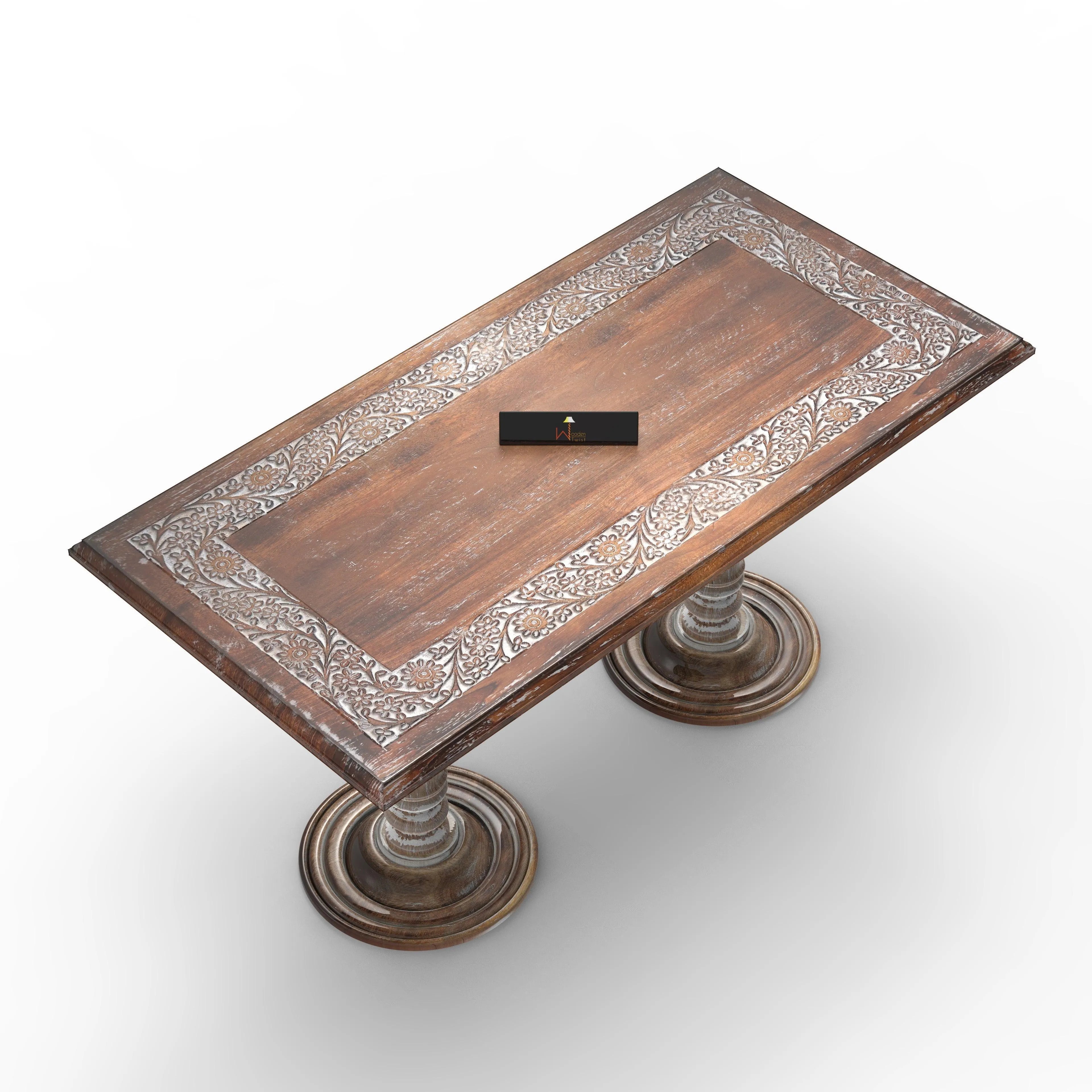 Wooden Twist Sculpte Hand Carved Solid Wood Coffee Table - Wooden Twist UAE