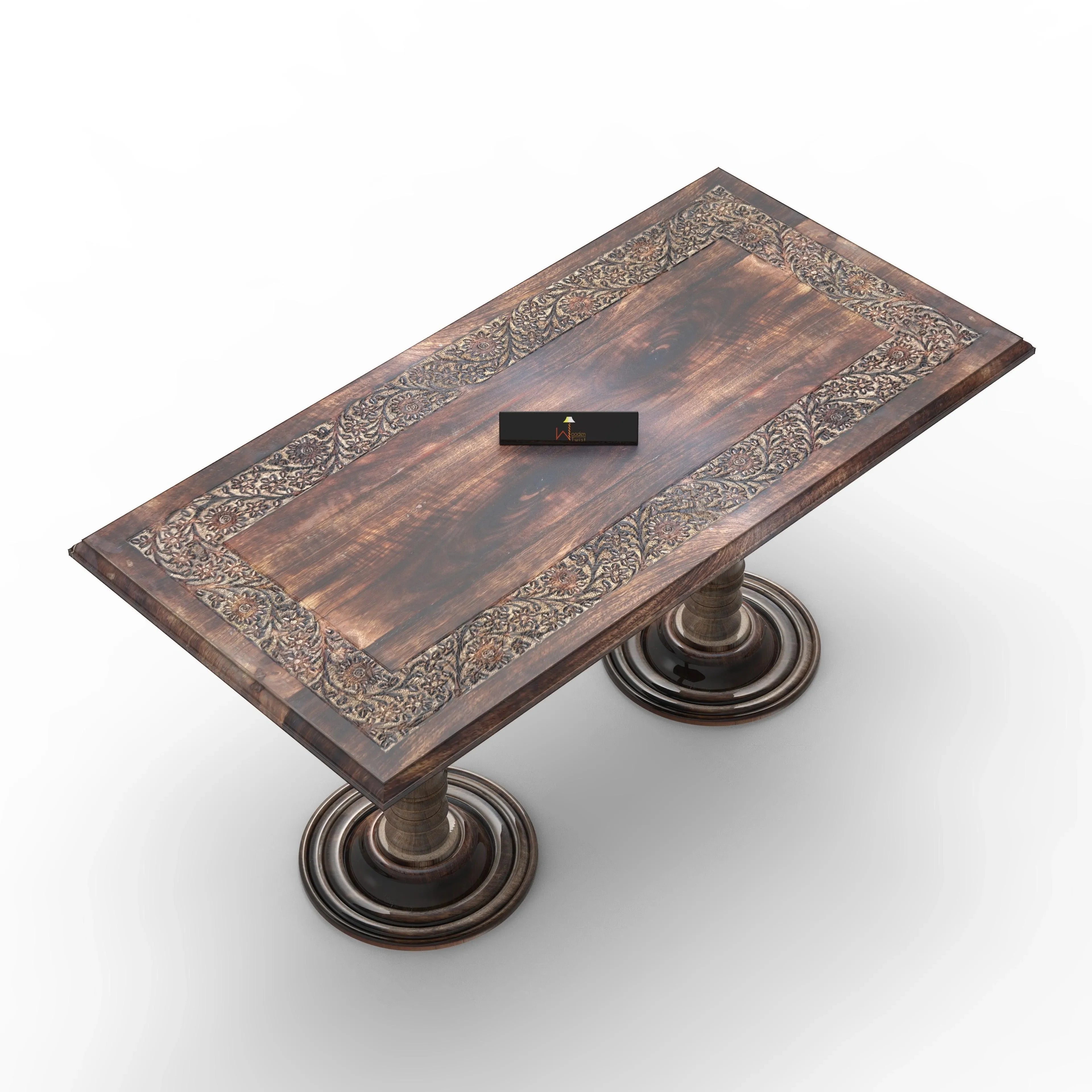 Wooden Twist Sculpte Hand Carved Solid Wood Coffee Table - Wooden Twist UAE