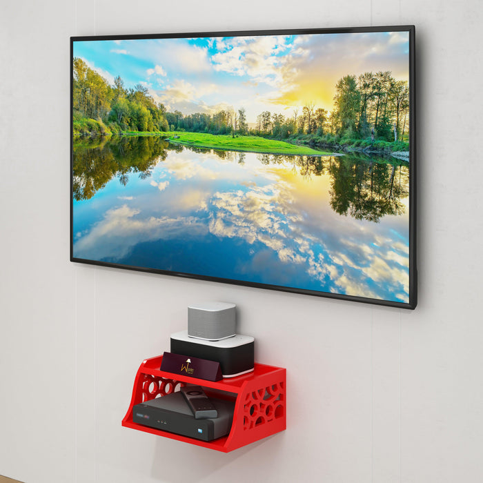 Wooden Set Top Box Wall Shelf for Setup Box WiFi Router | AC Remote Stand Wall Mounted Shelves