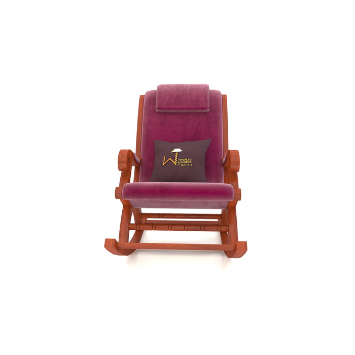 Mecedora Premium Rocking Chair (Maroon, Honey Finish)
