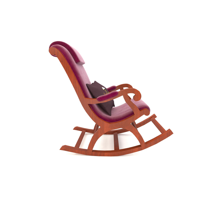 Mecedora Premium Rocking Chair (Maroon, Honey Finish)