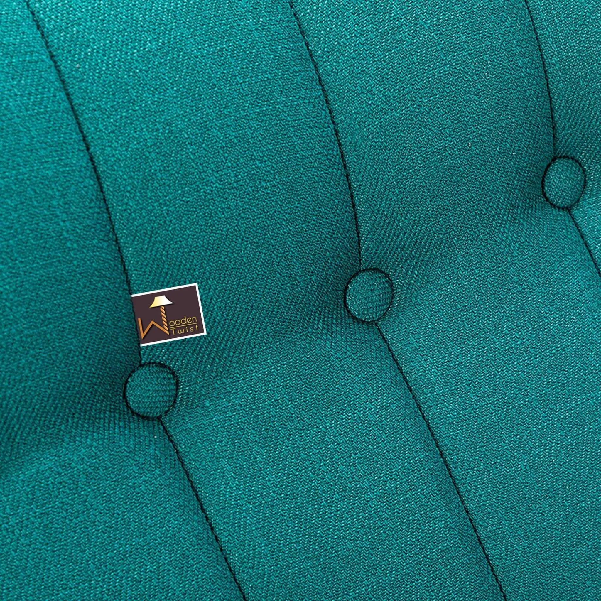 Risco Rocking Chair With Button Tufted Back (Teal) - Wooden Twist UAE
