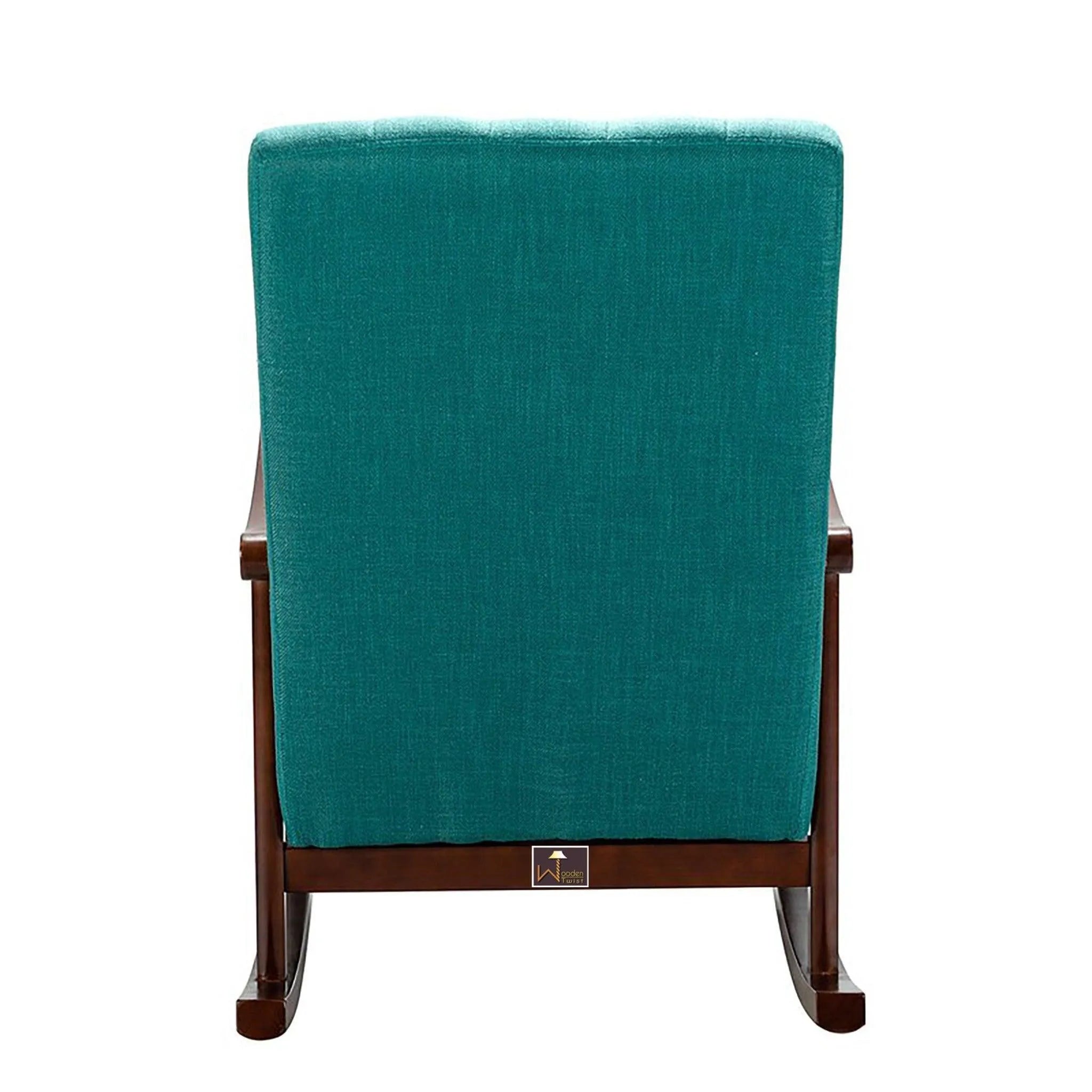 Risco Rocking Chair With Button Tufted Back (Teal) - Wooden Twist UAE