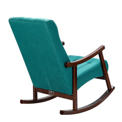 Risco Rocking Chair With Button Tufted Back (Teal) - Wooden Twist UAE